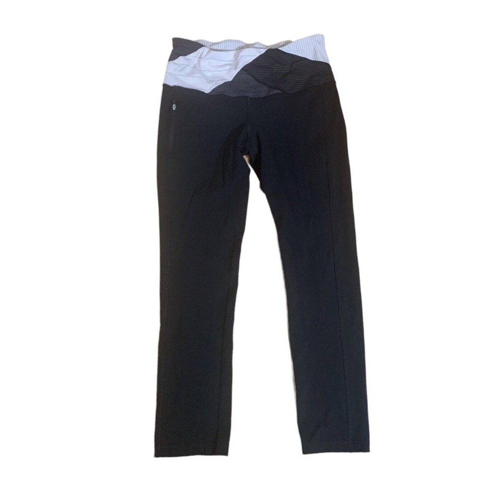 Lululemon black with black and white waistband leggings